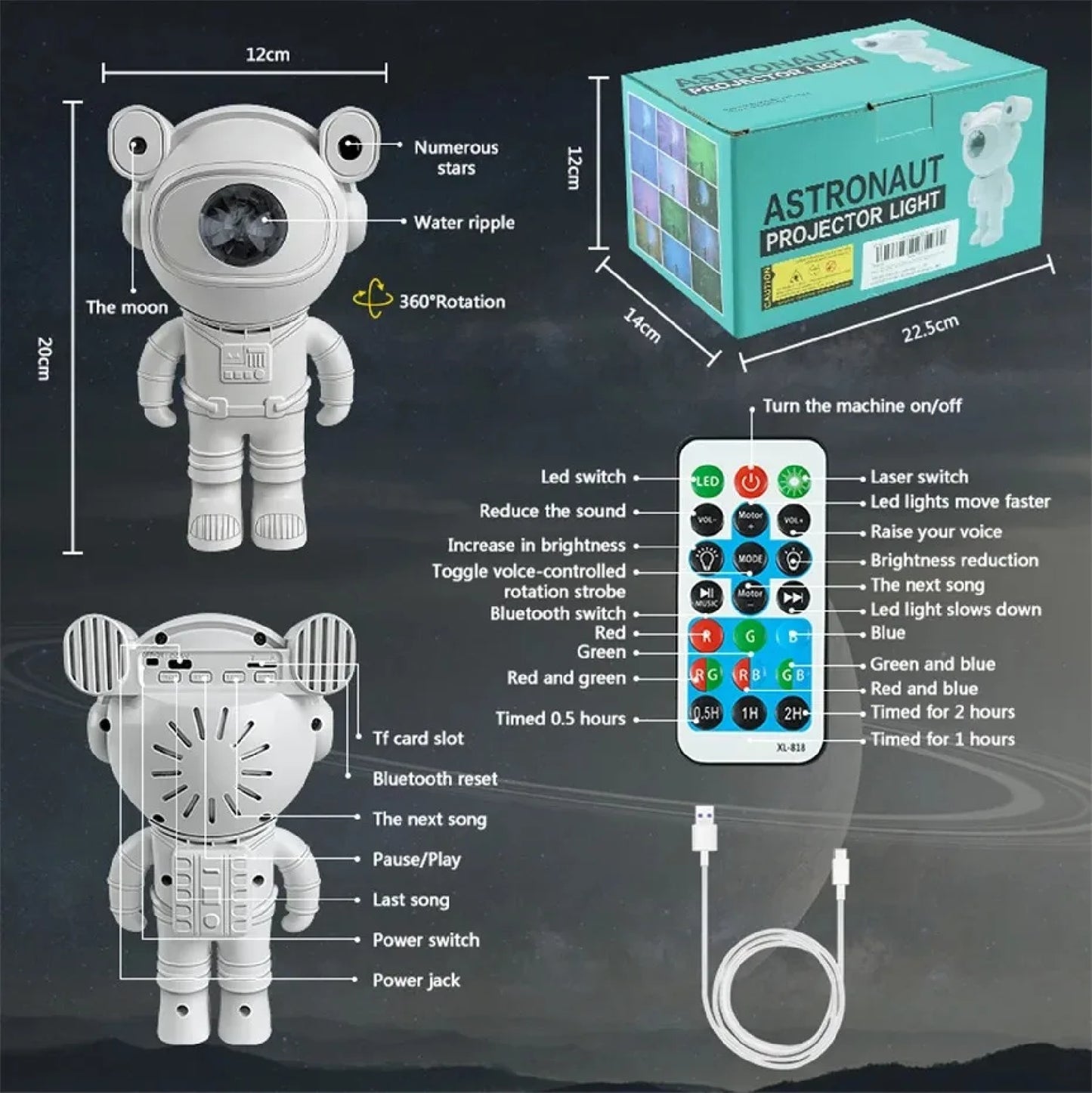 ASTROPROY ™ - Proyector astronauta